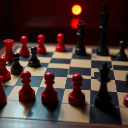 A classic checkers board game setup with red and black pieces, ready for play.