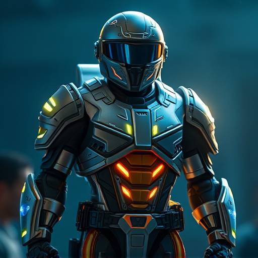 Detailed image of an action figure of Captain Stellar, a space hero with glowing armor.