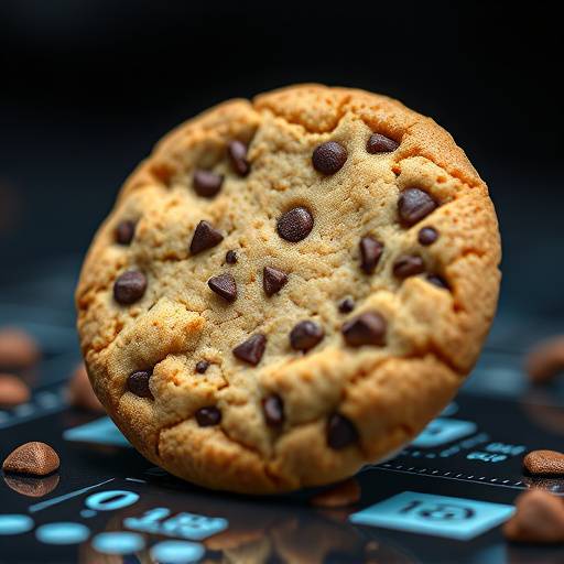 Illustration of a cookie, representing data storage on a computer.